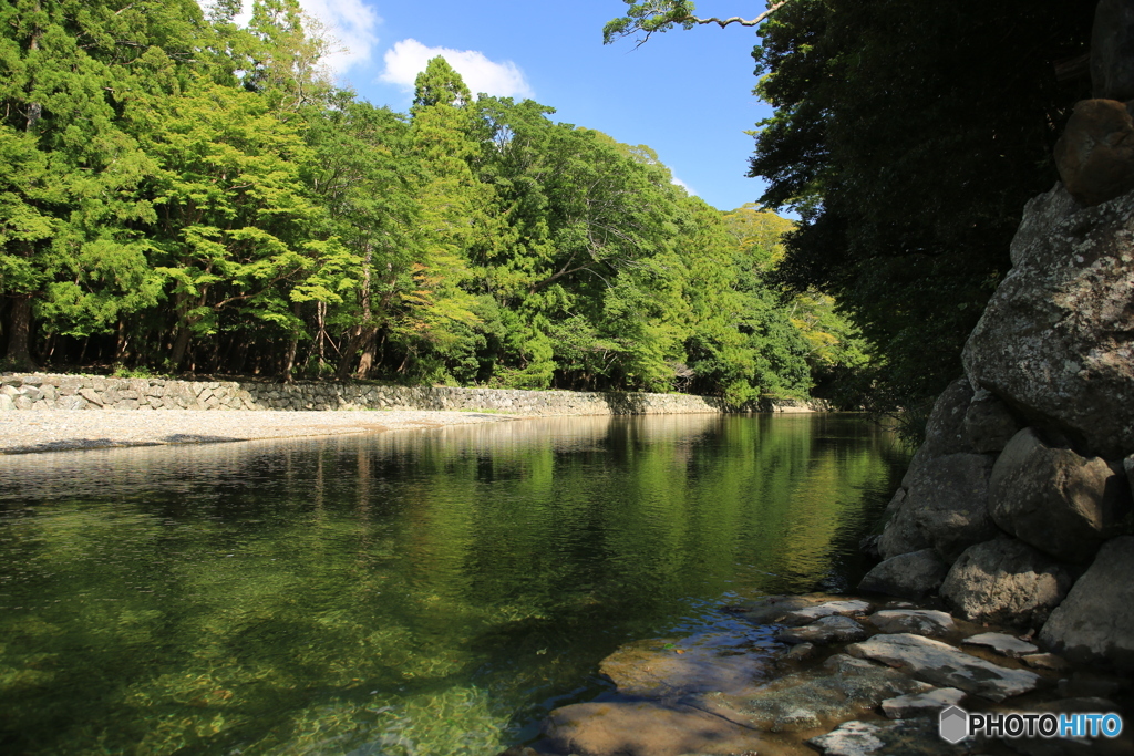 五十鈴川と御手洗場