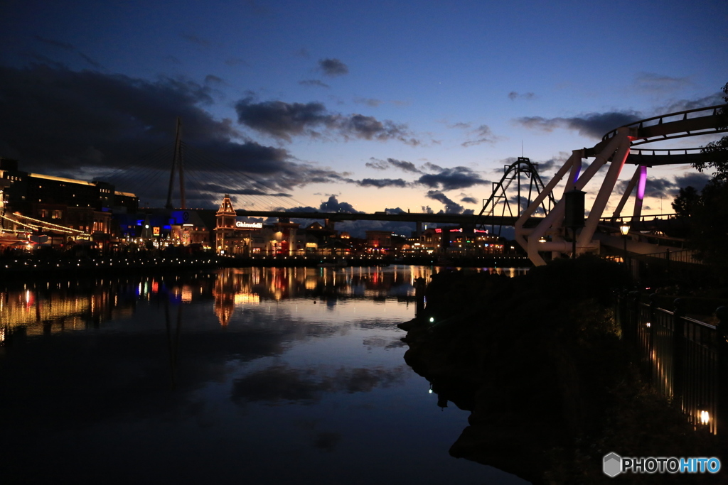 ユニバーサルスタジオジャパン夕暮れ