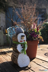木の雪だるま