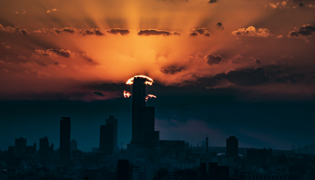 ハルカスに沈む夕日3
