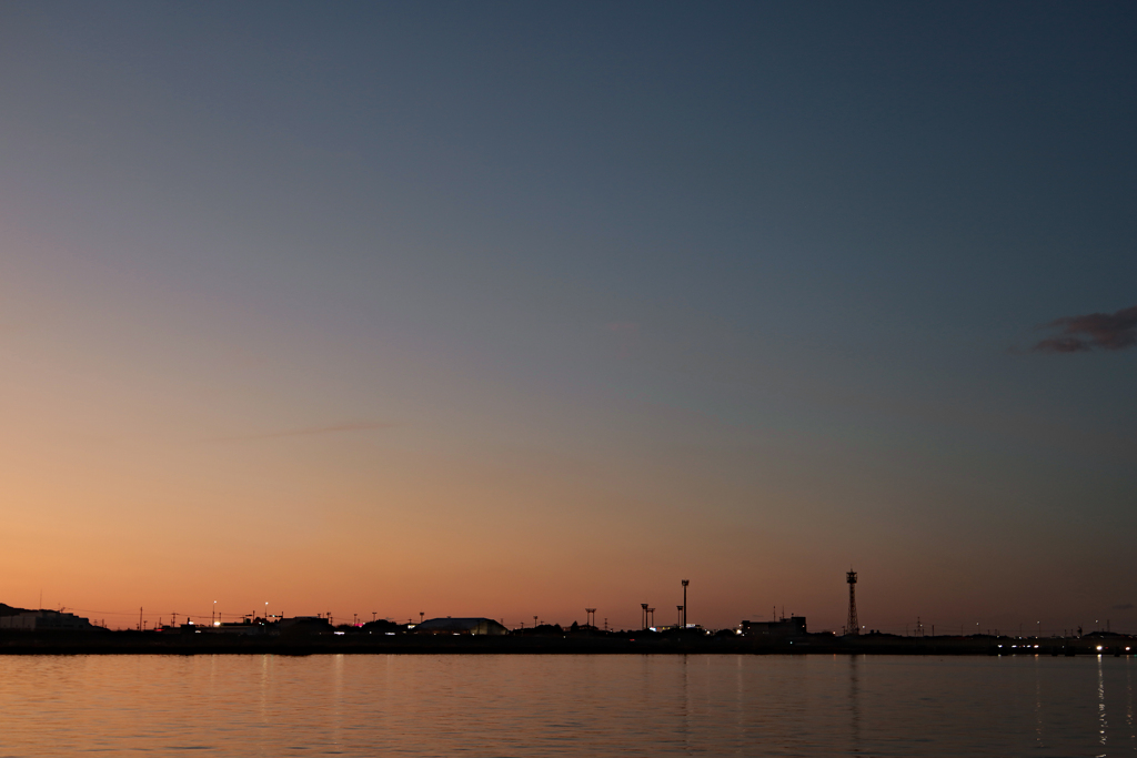 晴れた日の夕暮れ