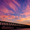 江戸川と橋と夕焼け