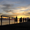 フサキビーチ桟橋の夕日
