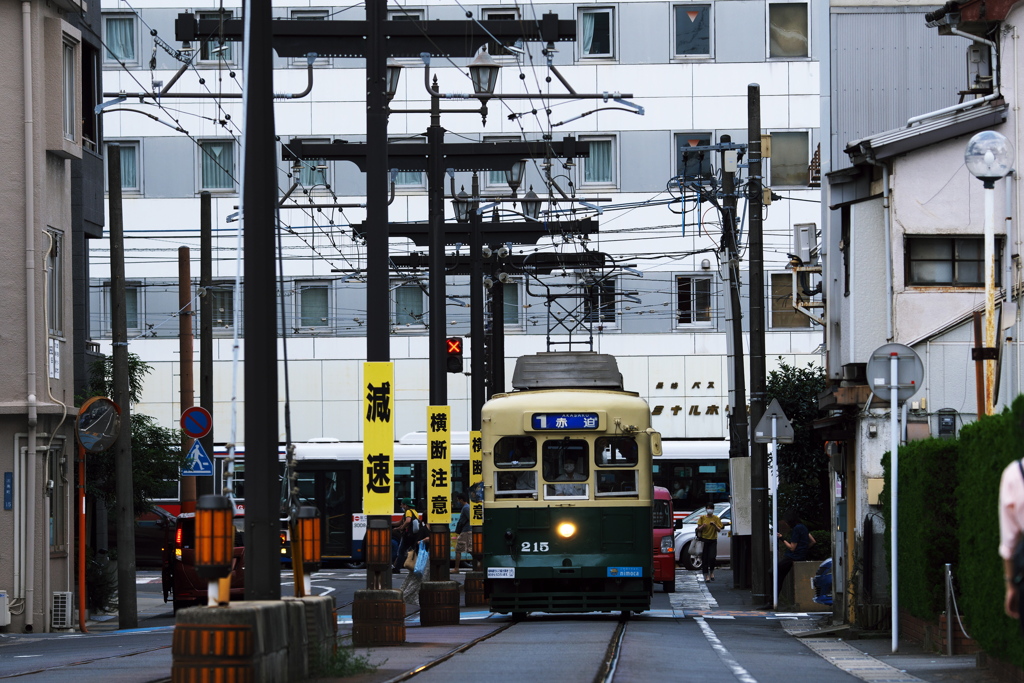 路面電車が走る街