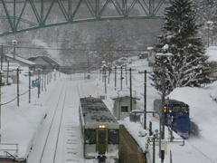 豪雪を走る北上線