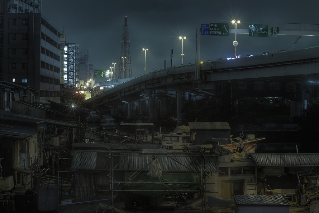 真夜中の子安漁港