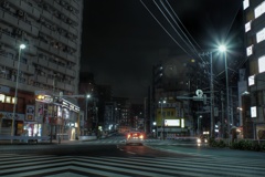 夜中の日ノ出町駅前 野毛坂
