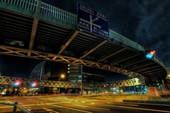 真夜中 円形歩道橋