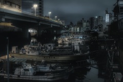 真夜中の子安漁港