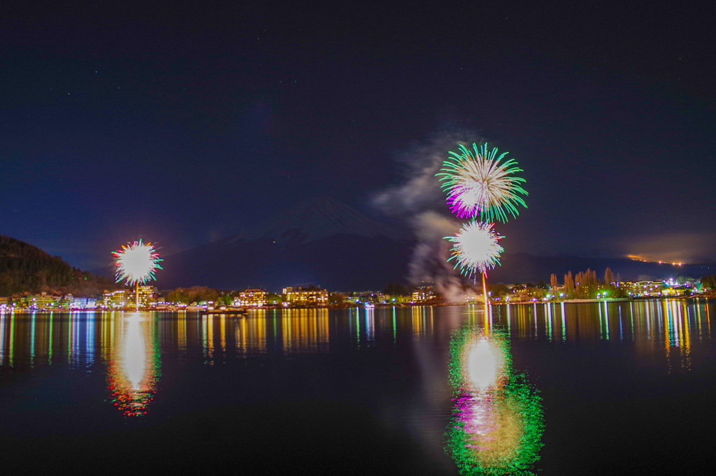 河口湖冬花火2020