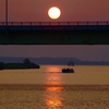 潮来の夕陽