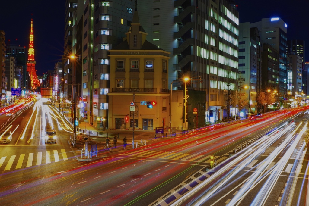 札の辻歩道橋から見える風景
