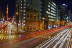 札の辻歩道橋から見える風景