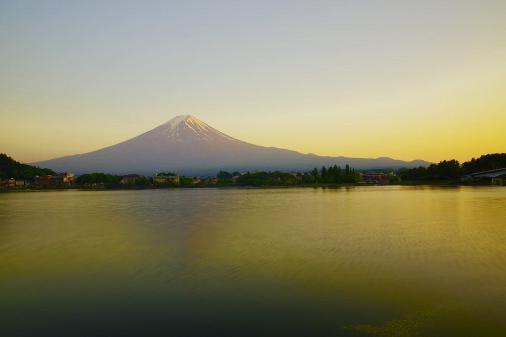 河口湖の夕焼け