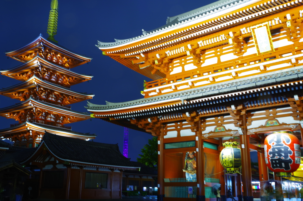 浅草寺 五重塔ライトアップ By Handa Dee Id 写真共有サイト Photohito