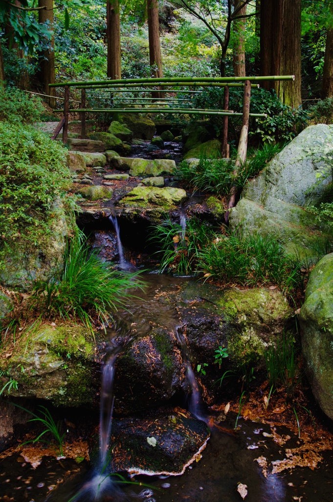 細くて小さい滝