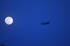 月と飛行機と