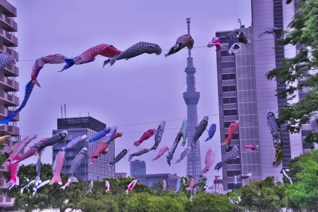 スカイツリーにたなびく