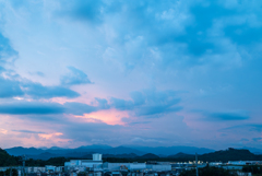 雷雨予報の夕焼