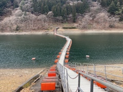 奥多摩湖 留裏の浮橋