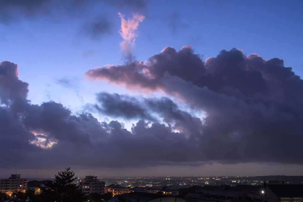 潮吹き 日の出呼ぶ鯨雲