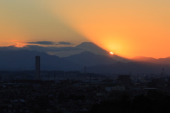 夕刻の富士山