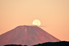 紅富士と中秋の名月