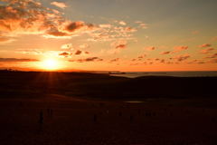 鳥取砂丘の夕景