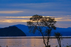 琵琶湖の夕陽