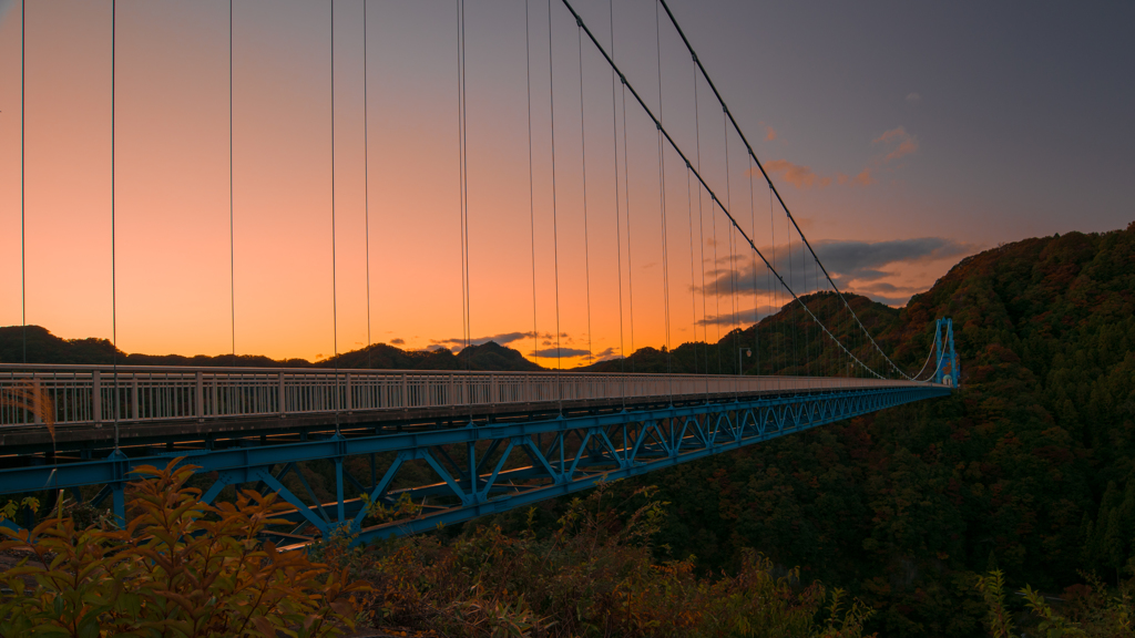 日没の竜神大吊橋