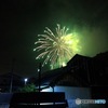 お寺さん、秋祭りの花火