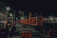 橋梁工事現場（夜）