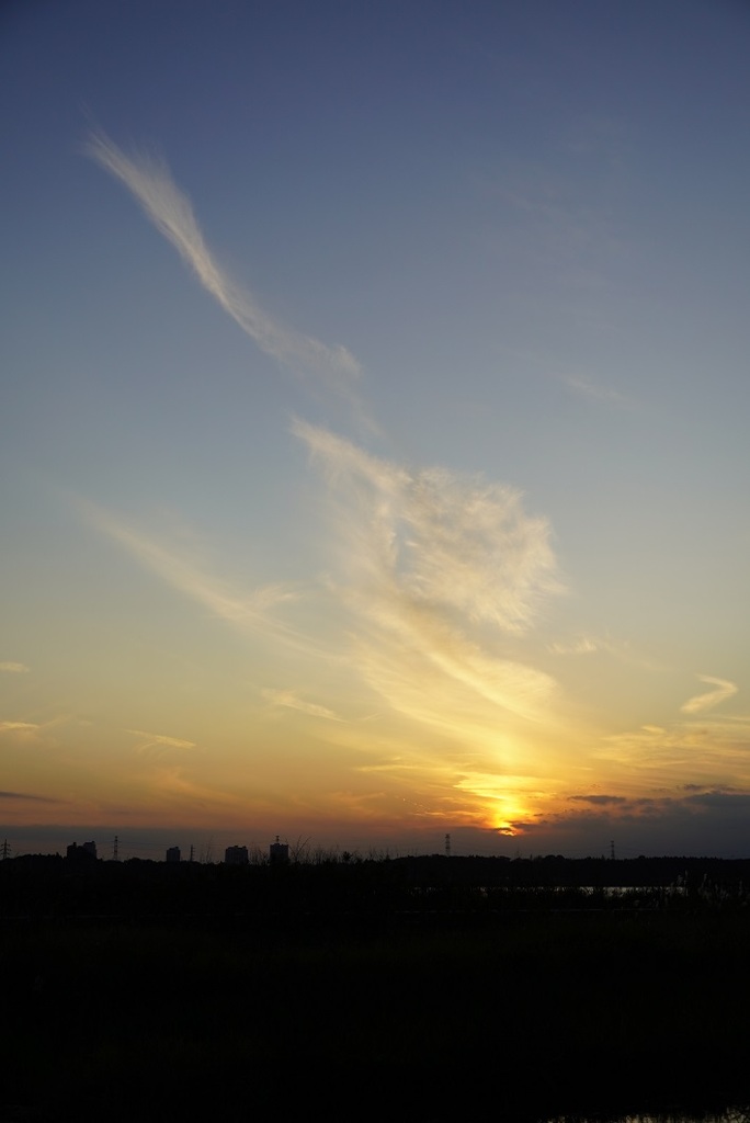 夕陽と雲