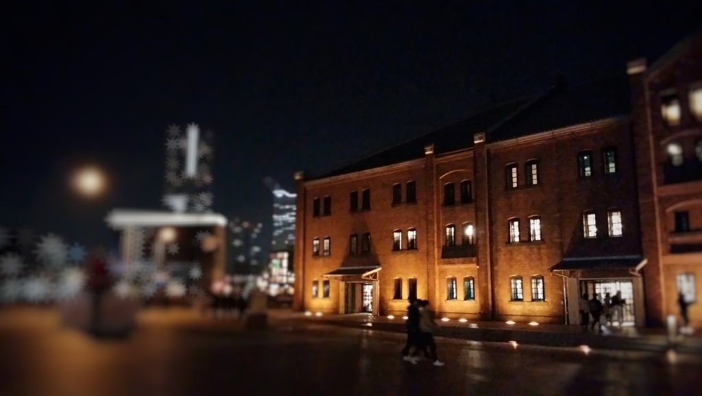 夜の赤レンガ倉庫