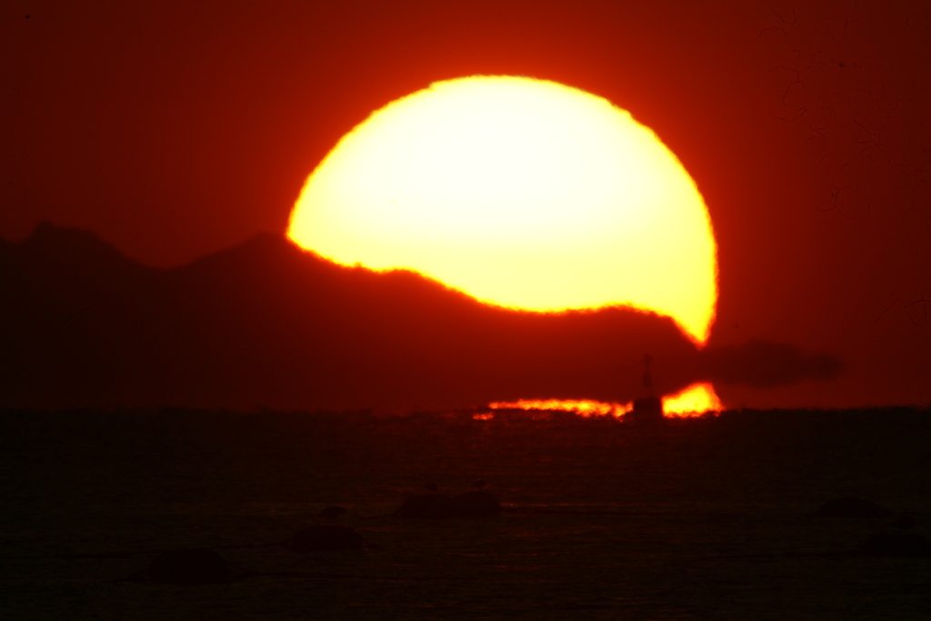 今日の林崎海岸の夕景