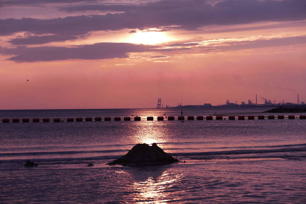 今日の林崎海岸の夕景