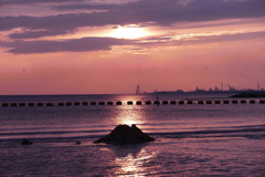 今日の林崎海岸の夕景