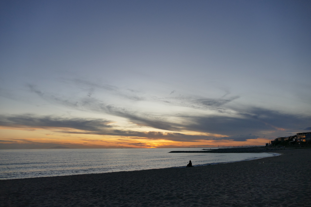 今日の林崎海岸の夕景