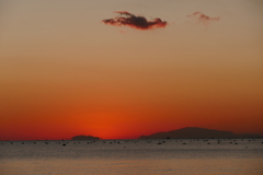今日の林崎海岸の夕景