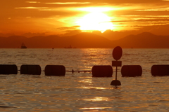今日の林崎海岸の夕景