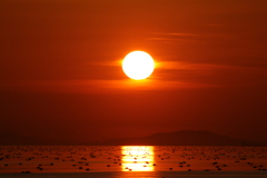 今日の林崎海岸の夕景