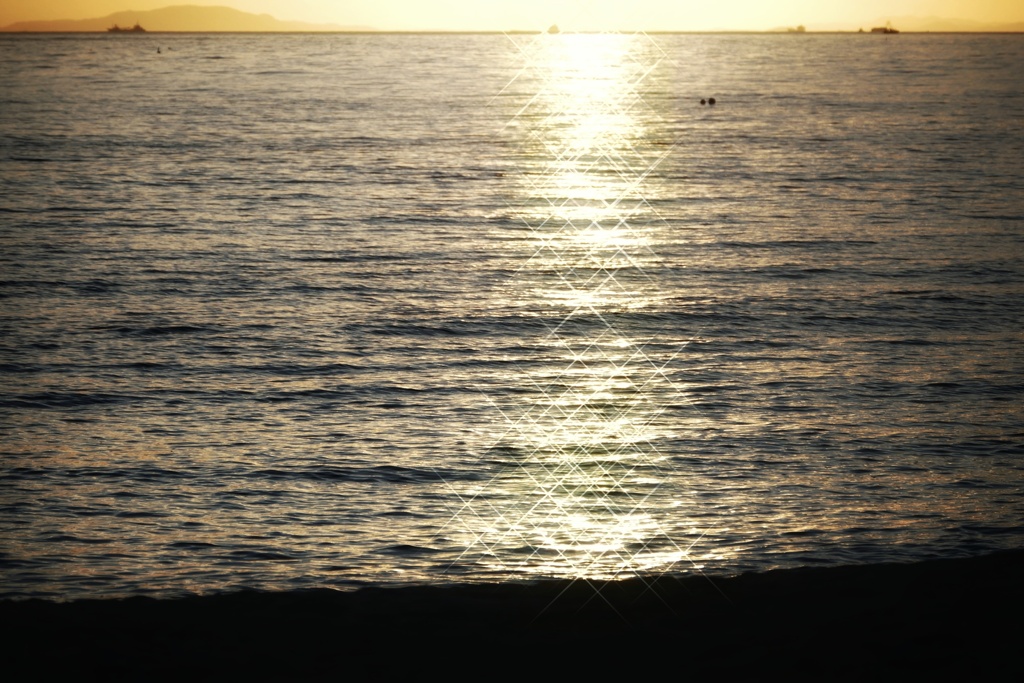 今日の林崎海岸の夕景
