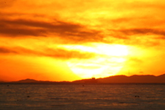 今日の林崎海岸の夕景