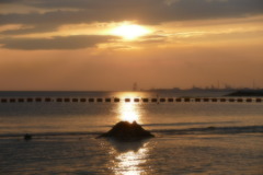 今日の林崎海岸の夕景