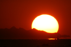今日の林崎海岸の夕景