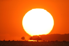今日の林崎海岸の夕景