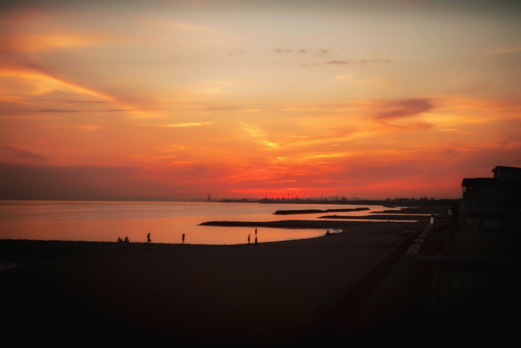 今日の林崎海岸の夕景