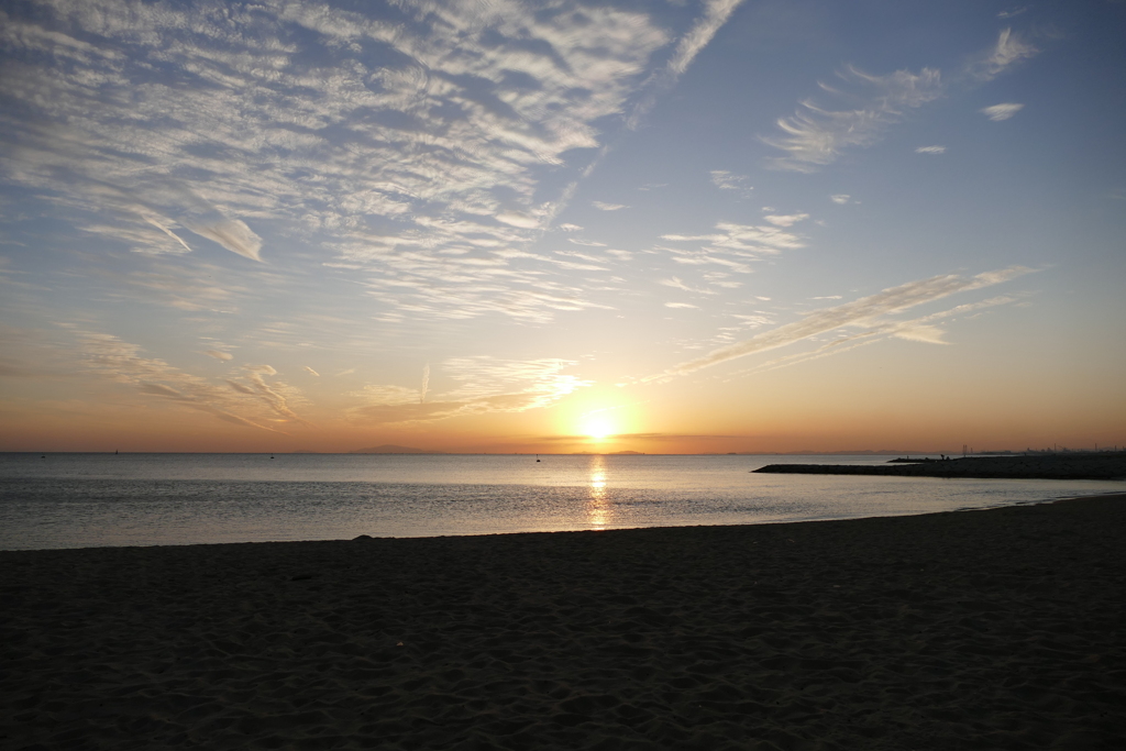 今日の林崎海岸の夕景