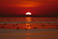 今日の林崎海岸の夕景