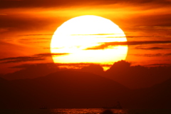 今日の林崎海岸の夕景